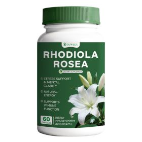 Rhodiola Rosea Capsules, Natural Stress Support & Mental Clarity Supplement, Supports Energy & Immune Function, 60 Capsules