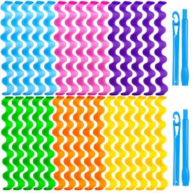 Heatless Hair Curlers Wave Curls Styling Kit For Women Girls On Hair Care - 30 Pcs - 6 Colors